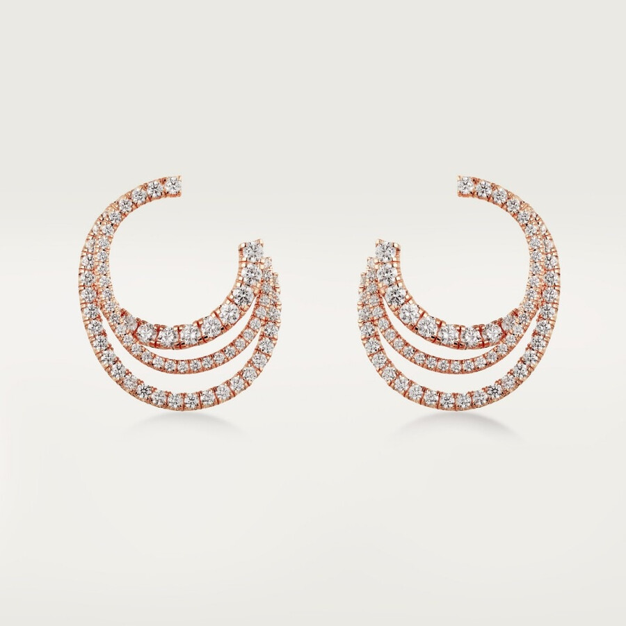 etincelle de cartier hoop earrings triple row paved