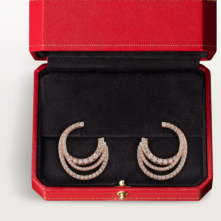 etincelle de cartier hoop earrings triple row paved