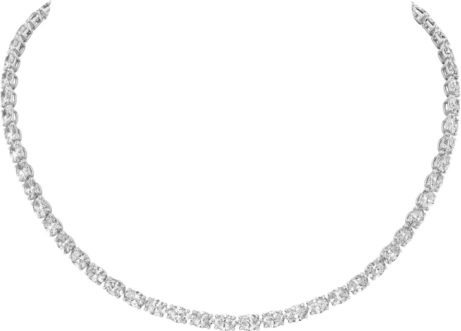 lignes essentielles necklace oval-cut diamonds