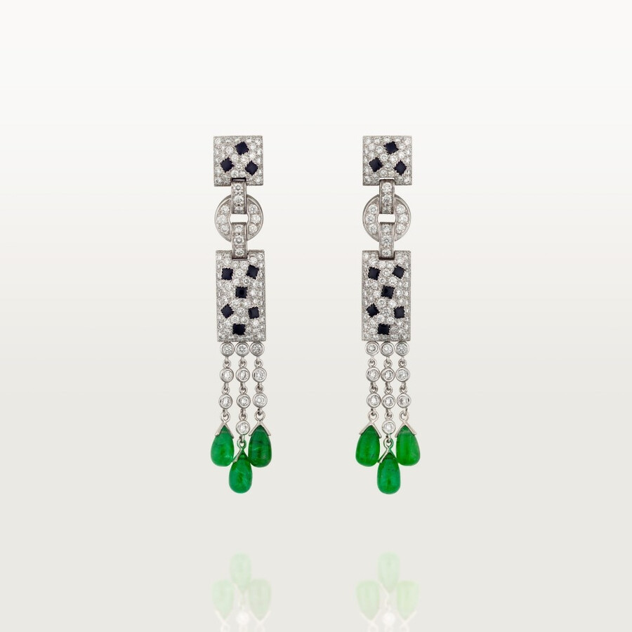 panthère de cartier earrings emeralds paved