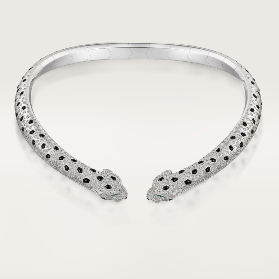 panthère de cartier torque necklace articulated paved