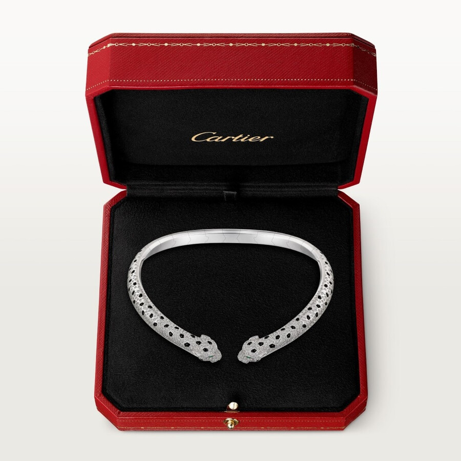 panthère de cartier torque necklace articulated paved