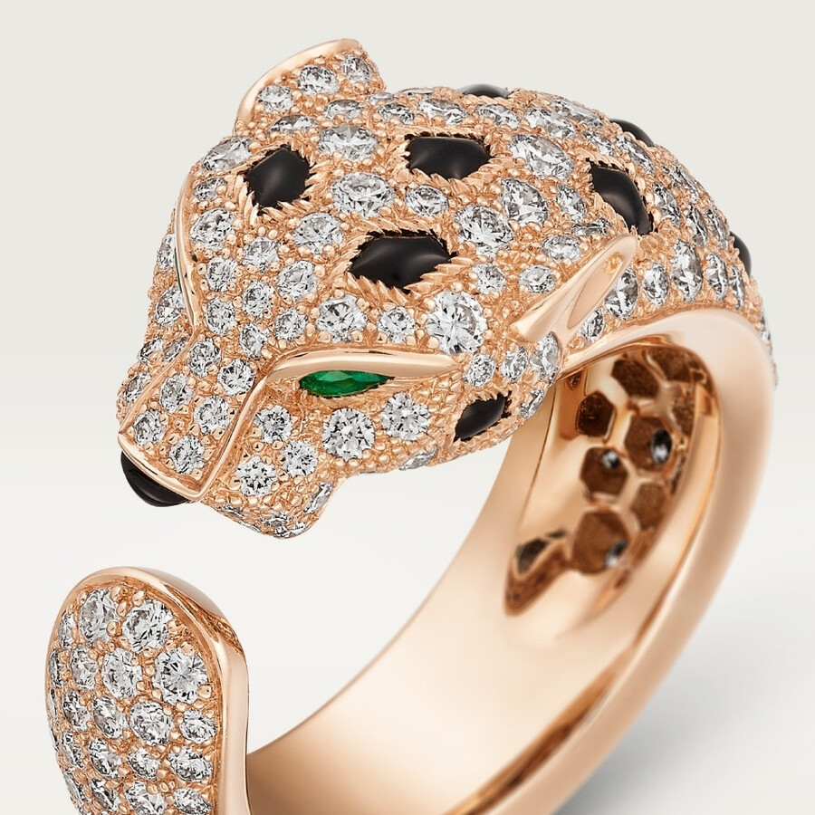 panthère de cartier ring medium model paved